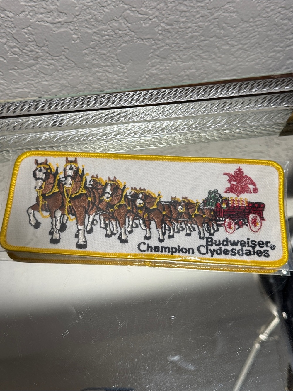 Vintage Budweiser Champion Clydesdales Horse Team 7.5” Long Embroidered Patch